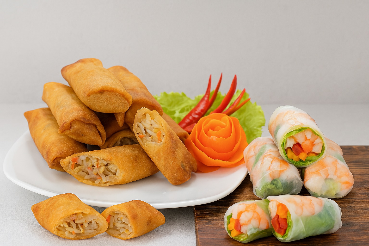 The appearance of a good spring roll 